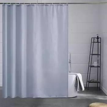 LuxusKollektion Duschvorhang Textil 180x180cm, grau-blau, schimmelresistent