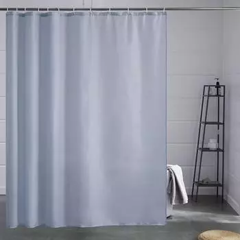 LuxusKollektion Duschvorhang Stoff grau-blau 200x200cm, Anti-Schimmel