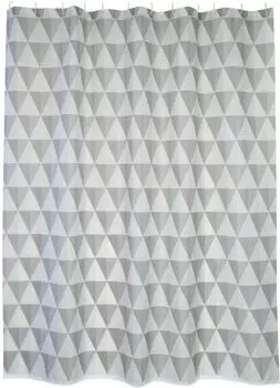 MSV Narok Duschvorhang Polyester, weiß/grau, 180x200cm (143123)