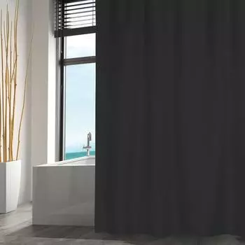 MSV Agathe Duschvorhang Polyester, schwarz, 120x200cm (149550)