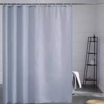 LuxusKollektion Duschvorhang Überlänge Textil grau-blau 200x240cm