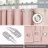 LuxusKollektion Duschvorhang Leinenoptik rosa 152x214cm mit Metallringen