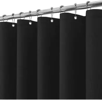LuxusKollektion Duschvorhang Leinenoptik, wasserdicht, schwarz, 152x214cm