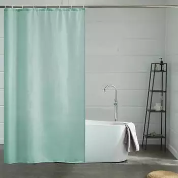 LuxusKollektion Duschvorhang Textil 120x180cm mintgr&uuml;n, wasserabweisend, schimmelresistent