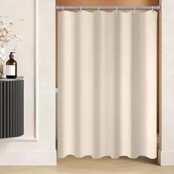 LuxusKollektion Duschvorhang beige, wasserabweisend, Polyester (160x180cm)