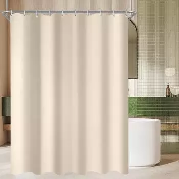 LuxusKollektion Lerores Duschvorhang beige 140x180cm, Antischimmel, wasserabweisend