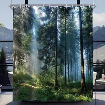 LuxusKollektion Duschvorhang Wald/Dschungel wasserabweisend, 120x200cm