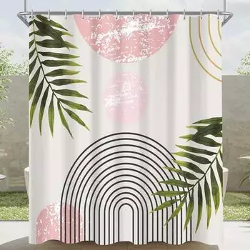 LuxusKollektion Duschvorhang rosa Bl&auml;tter, wasserabweisend, 120x200cm
