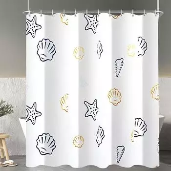 LuxusKollektion Duschvorhang Ozeanstern 180x180cm, Polyester, wasserabweisend
