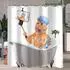 LuxusKollektion Duschvorhang Cat Selfies 240x200cm, Polyester, wasserabweisend