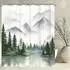 LuxusKollektion Duschvorhang Berge 180x200cm, Polyester, wasserabweisend
