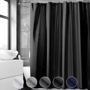 LuxusKollektion Duschvorhang 240x200cm, Anti-Schimmel, schwarz