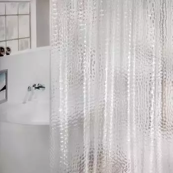 LuxusKollektion Duschvorhang transparent, kubisch, 92x180cm, EVA, Antischimmel