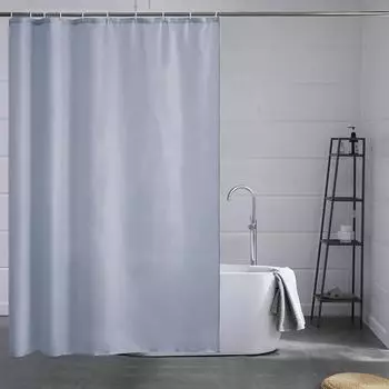 LuxusKollektion Duschvorhang Textil Polyester, grau-blau, 150x180cm