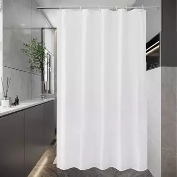 LuxusKollektion Duschvorhang Textil wei&szlig; 100x200cm, wasserdicht, antischimmel