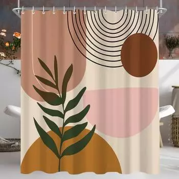 LuxusKollektion Duschvorhang Sonnige Blätter 180x200cm, Textil, wasserabweisend