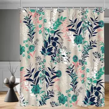 LuxusKollektion Duschvorhang blaue Grasblume, wasserabweisend, 180x200cm