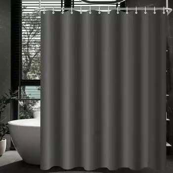 LuxusKollektion Duschvorhang 180x220cm dunkelgrau, wasserabweisend, Polyester