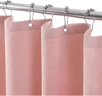 LuxusKollektion Duschvorhang Leinenoptik rosa 122x182cm
