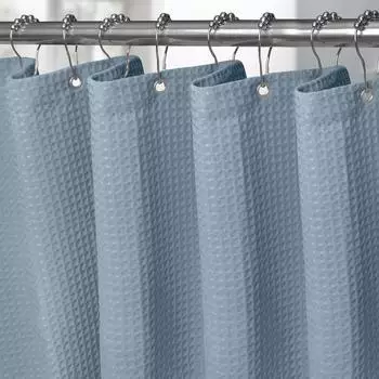 LuxusKollektion Duschvorhang Waffelstoff mondlichtblau 152x214cm (LuxusKollektion)