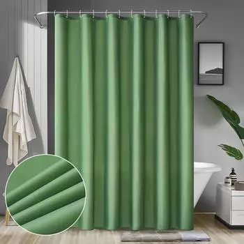 LuxusKollektion Duschvorhang Textil, gr&uuml;n, 180x200cm
