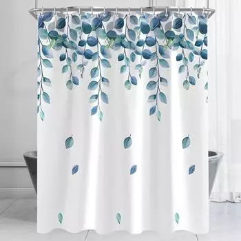 LuxusKollektion Duschvorhang Bl&auml;tter-Muster 150x200cm, wasserabweisend, Polyester