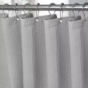 LuxusKollektion Duschvorhang Waffelstoff hellgrau 92x182cm