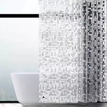 LuxusKollektion Duschvorhang geometrisch, transparent, Anti-Schimmel, EVA, 183x183cm