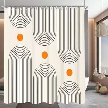 LuxusKollektion Duschvorhang Geometrische Kurve Polyester 240x180cm