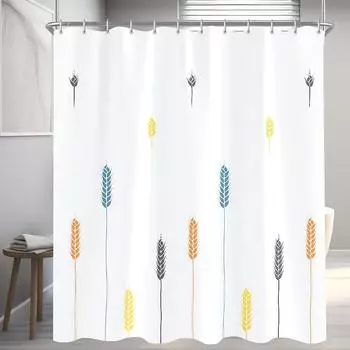 LuxusKollektion Duschvorhang Weizen&auml;hren-Muster, wasserabweisend, 300x200cm