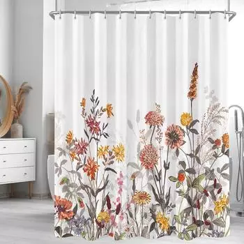 LuxusKollektion Duschvorhang Blumenmuster 120x200cm, wasserabweisend, antischimmel