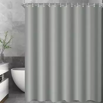 LuxusKollektion Duschvorhang 300x180cm, grau, wasserabweisend, antischimmel