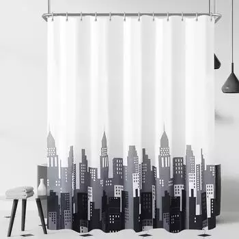 LuxusKollektion Duschvorhang Eisenturm-Muster wasserabweisend 180x200cm