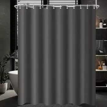 LuxusKollektion Duschvorhang dunkelgrau, wasserabweisend, antischimmel 150x180cm