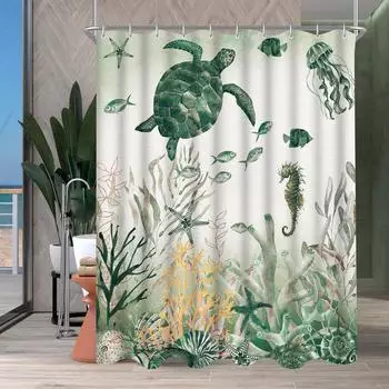 LuxusKollektion Duschvorhang Meeresschildkröte, Polyester, 120x200cm