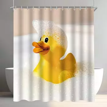 LuxusKollektion Duschvorhang "Gelbe Ente" 120x200cm, Textil, wasserabweisend