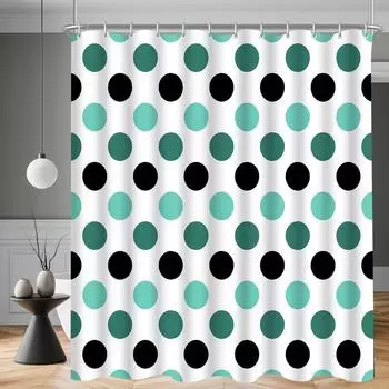 LuxusKollektion Duschvorhang Punkte 180x200cm, Polyester, wasserabweisend