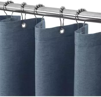 LuxusKollektion Duschvorhang Leinenoptik marineblau 122x182cm