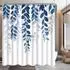 LuxusKollektion Duschvorhang Blaublatt-Motiv 180x200cm, Polyester, Anti-Schimmel