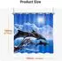 LuxusKollektion Duschvorhang Delphin-Muster 160x160cm, Polyester, wasserabweisend