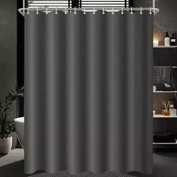 LuxusKollektion Duschvorhang 100x180cm, Polyester, dunkelgrau, wasserabweisend, Antischimmel