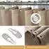 LuxusKollektion Duschvorhang Waffelstoff khaki 122x182cm mit Metallringen