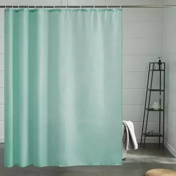 LuxusKollektion Duschvorhang Textil mintgr&uuml;n 200x200cm, antibakteriell