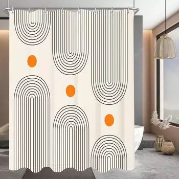 LuxusKollektion Duschvorhang Geometrische Kurve, Polyester, 120x200cm