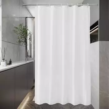 LuxusKollektion Duschvorhang Textil wei&szlig; 120x180cm, wasserdicht, antischimmel