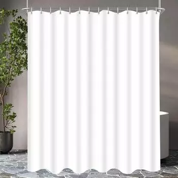 LuxusKollektion Duschvorhang Polyester reinwei&szlig; 240x200cm