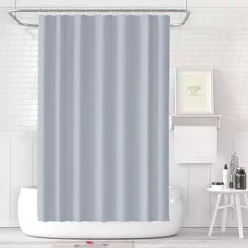 LuxusKollektion Duschvorhang 180x180cm PEVA hellgrau, wasserdicht, Anti-Schimmel
