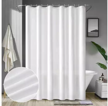 LuxusKollektion Duschvorhang 120x180cm, wei&szlig;, wasserdicht, Anti-Schimmel