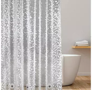 LuxusKollektion Duschvorhang 3D-Kieselsteinmuster, wasserdicht, EVA, 200x200cm