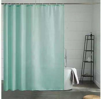 LuxusKollektion Duschvorhang Textil 180x180cm, mintgr&uuml;n, schimmelresistent (12 Ringe)